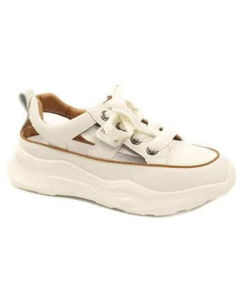 Pantofi dama decupati piele naturala 208, Alb