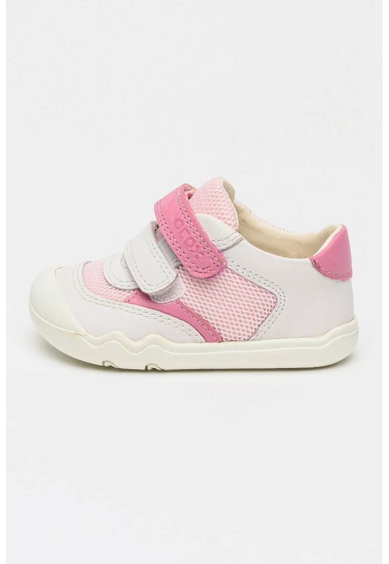 Pantofi sport Steppieup din piele si plasa, Roz pastel/Alb optic