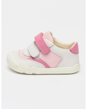 Pantofi sport Steppieup din piele si plasa, Roz pastel/Alb optic