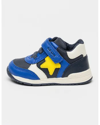 Pantofi sport Rishon cu inchidere velcro, Galben sofran/Alb murdar/Albastru