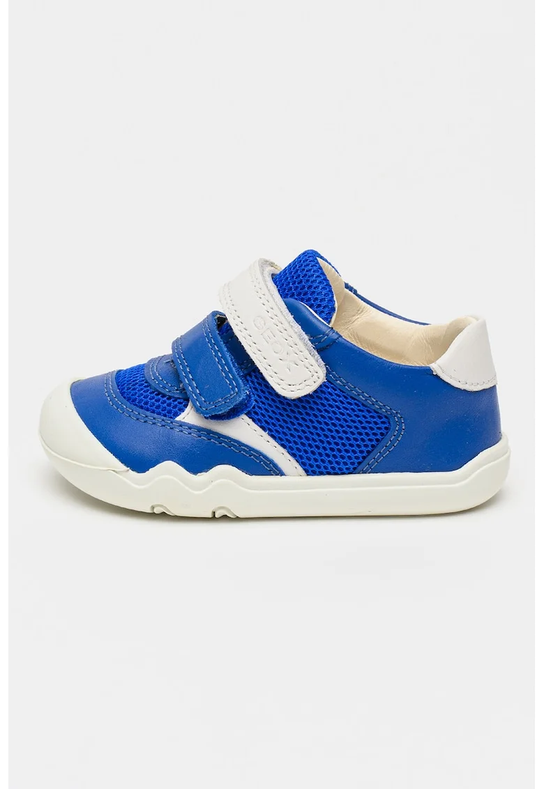 Pantofi sport Steppieup din piele si plasa, Albastru royal/Alb optic