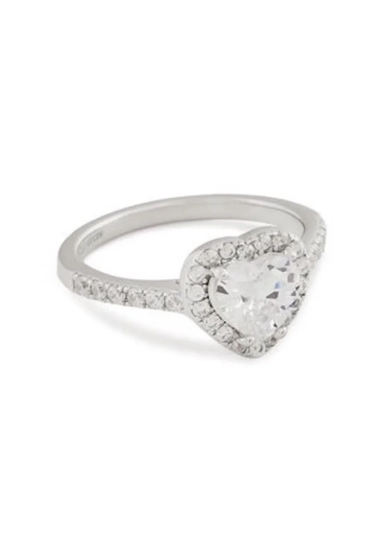Inel dama  Heart Gem, alb, 14
