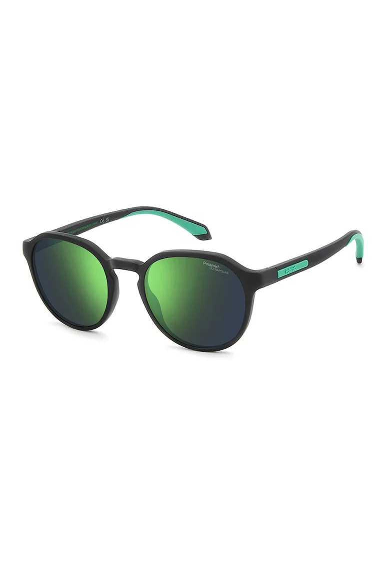 Ochelari de soare patrati cu lentile polarizate, Verde/Negru