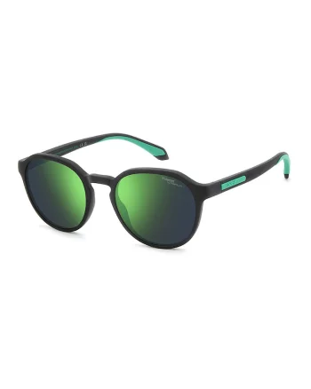Ochelari de soare patrati cu lentile polarizate, Verde/Negru