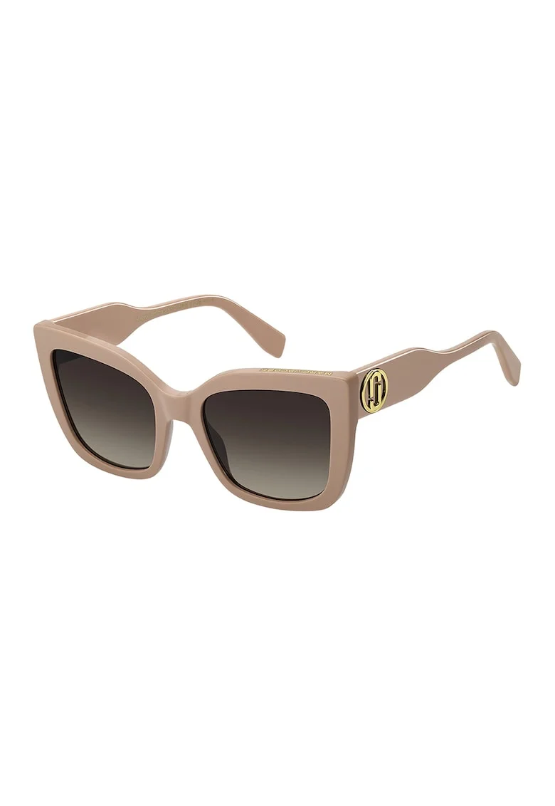 Ochelari de soare cat-eye cu lentile in degrade, Auriu/Bej inchis