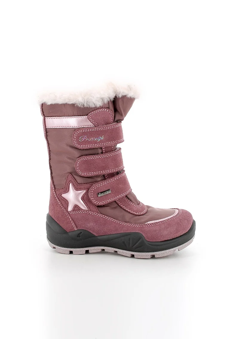 Cizme mid-calf impermeabile cu garnituri de piele intoarsa