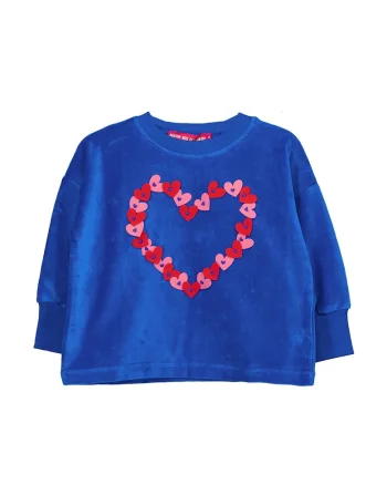 Bluza cu decolteu la baza gatului si aspect pufos, Albastru royal