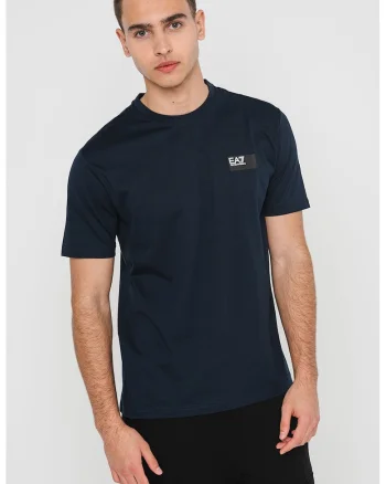 Tricou din bumbac cu logo, Alb/Negru/Bleumarin