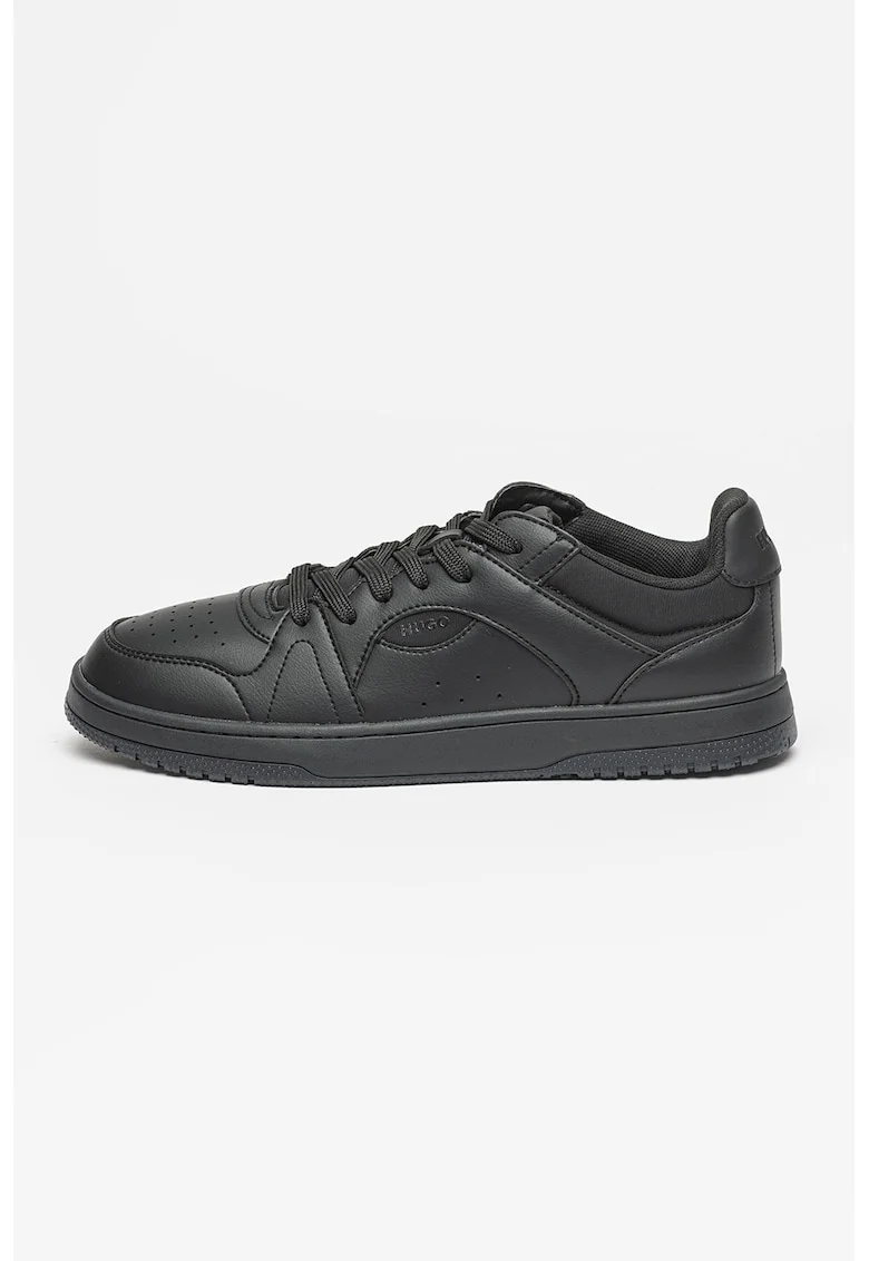 Pantofi sport din piele ecologica cu logo Hadrian, Negru