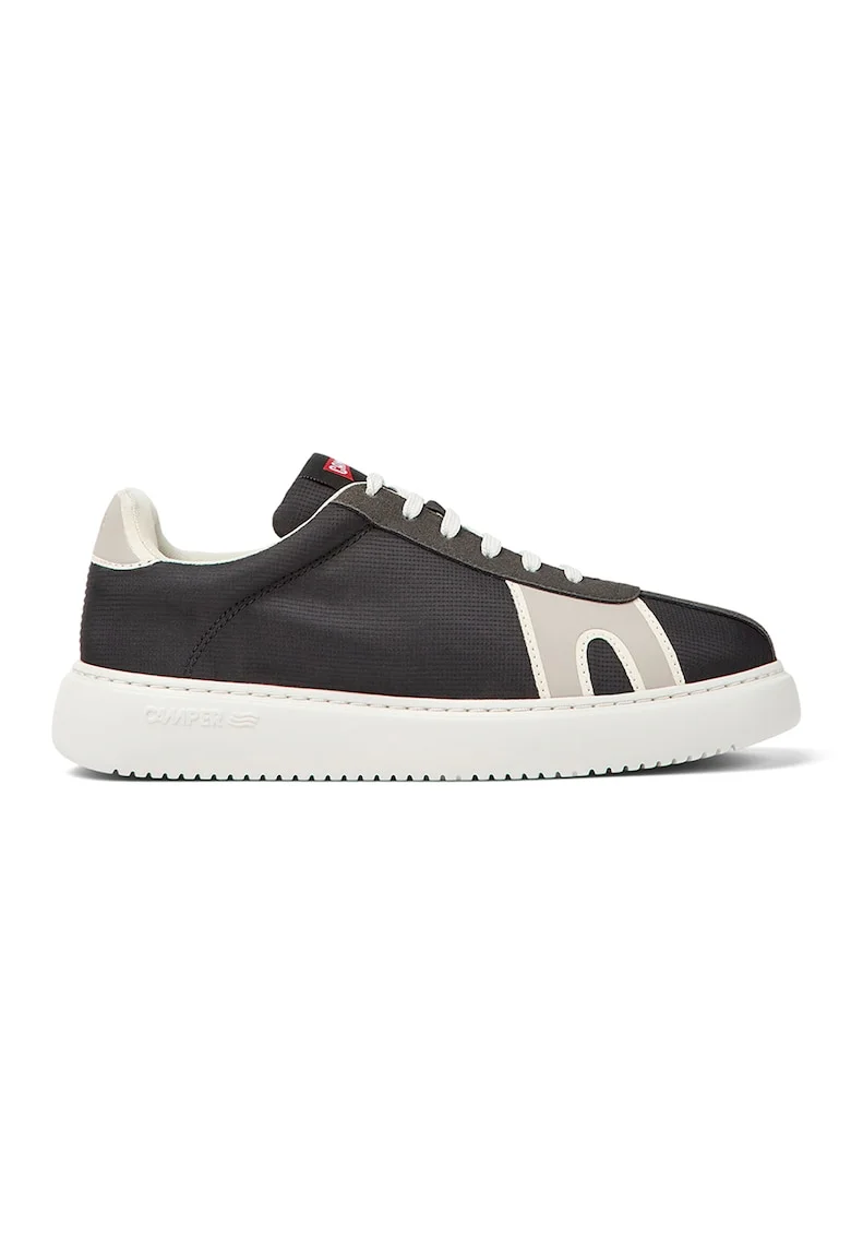 Pantofi sport de piele si material textil Runner K21 8651, Negru/Gri deschis