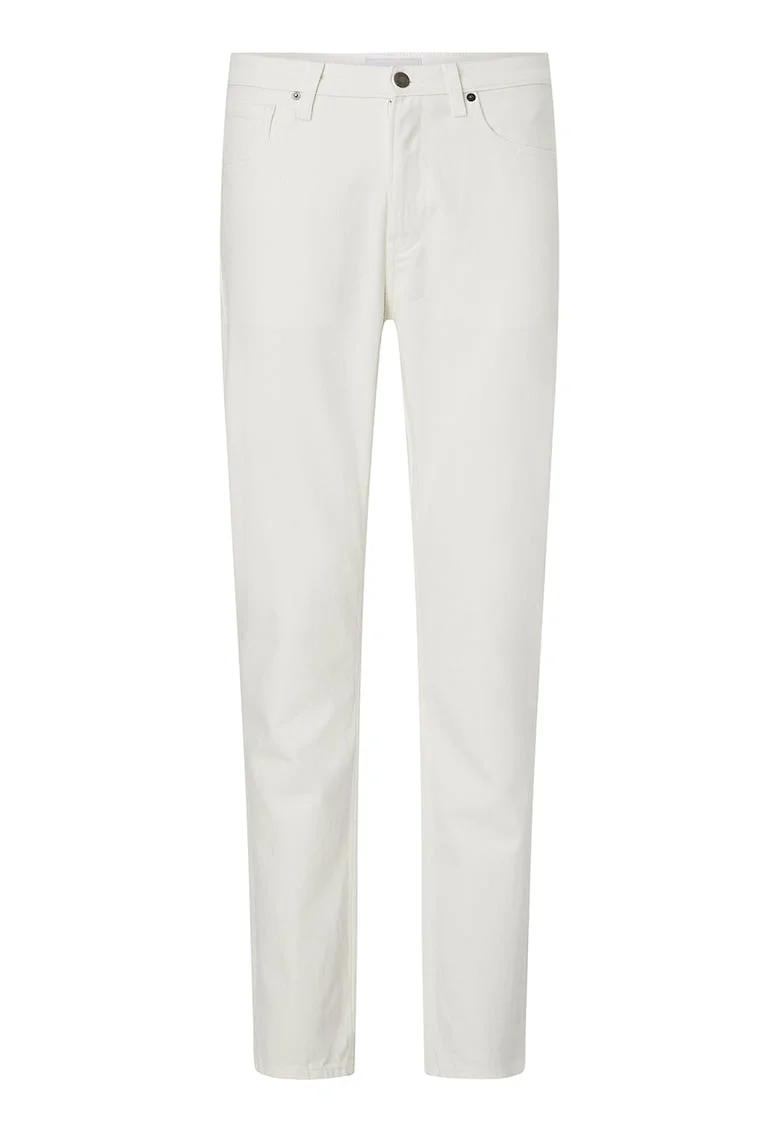 Blugi crop regular fit, Alb murdar