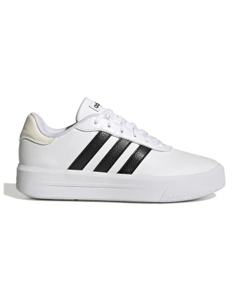 Pantofi sport din piele ecologica cu detalii logo Court, Alb/Negru
