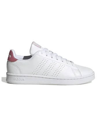 Pantofi sport de piele cu garnituri de piele ecologica Advantage, Alb murdar/Roz prafuit