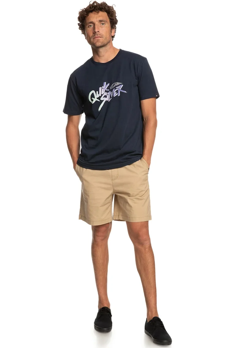 Tricou de bumbac cu imprimeu logo Signature Move, Bleumarin