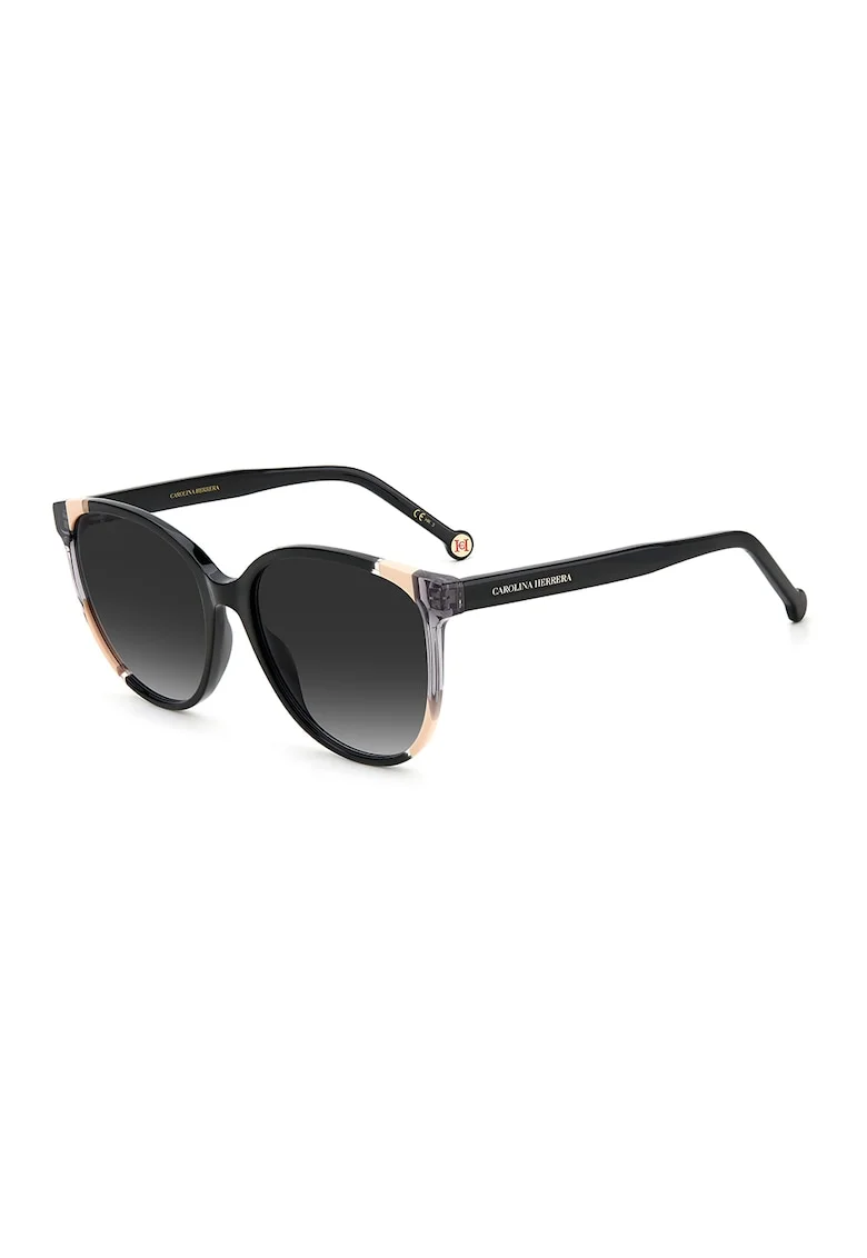 Ochelari de soare rotunzi cu lentile in degrade, Negru