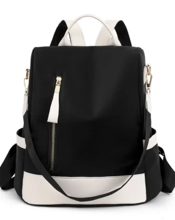 Rucsac dama Carla GT2172, antifurt, Negru/Crem