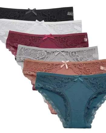 Set 6 perechi de chiloti pentru dama, CH067, Multicolor