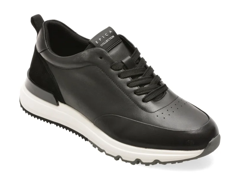 Pantofi sport EPICA negri, 19358, din piele naturala