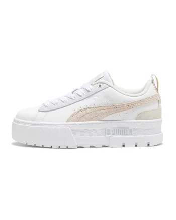 Pantofi sport flatform Mayze Mix, Alb/Gri deschis/Bej