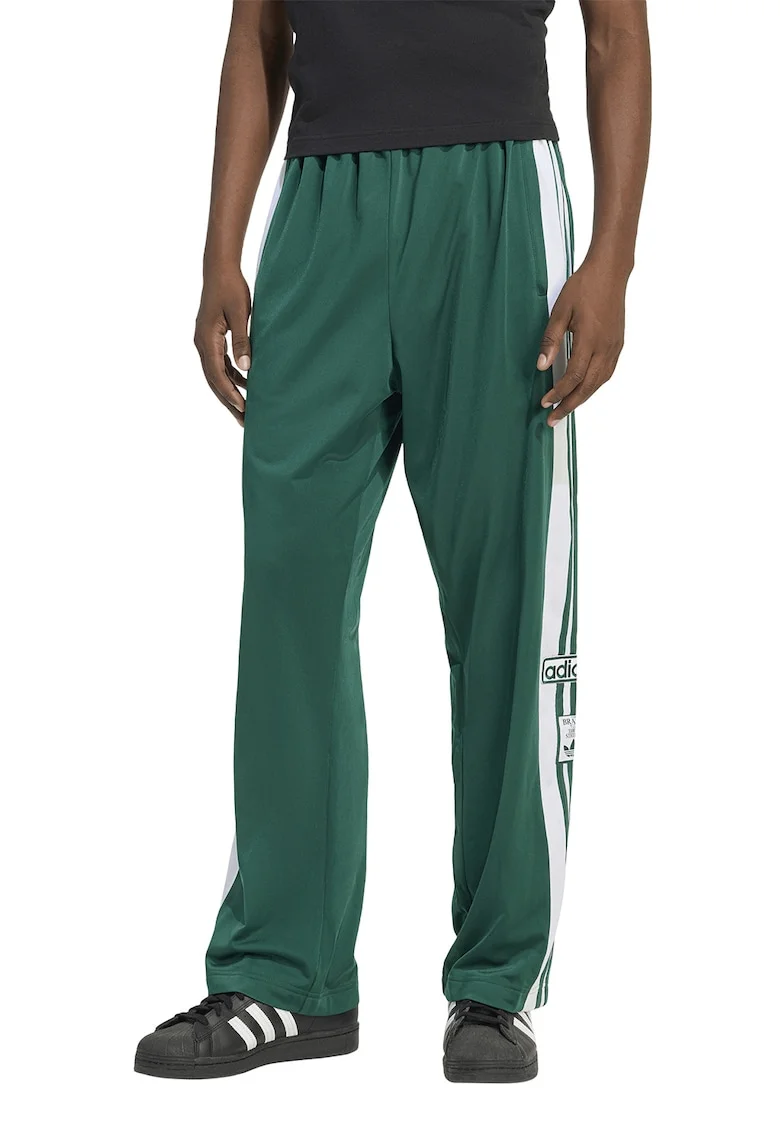 Pantaloni de trening cu capse laterale Adibreak, Verde aquamarin