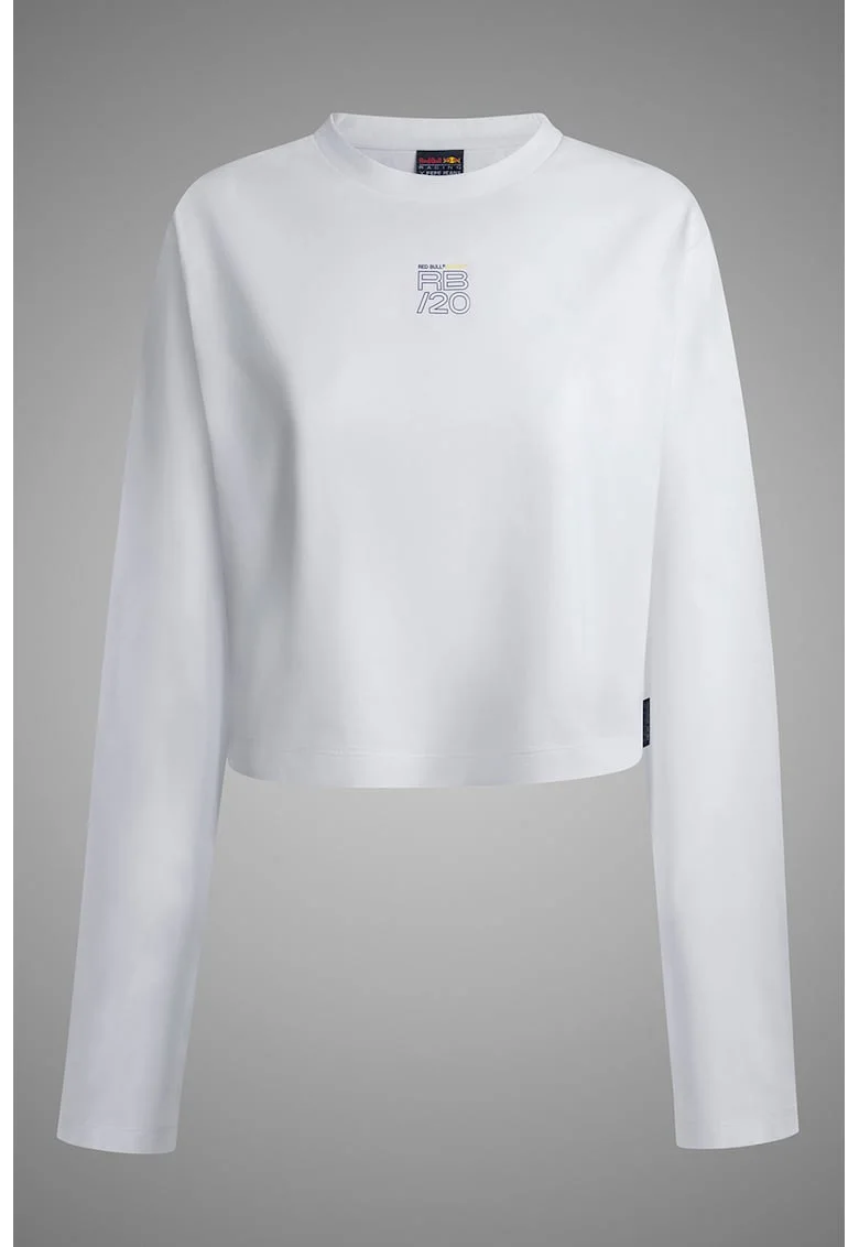 Pepe Jeans London, Bluza crop din bumbac, Alb