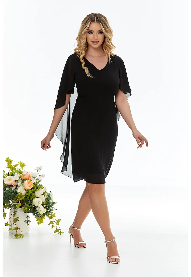 Rochie-capa cu decolteu in V, Negru