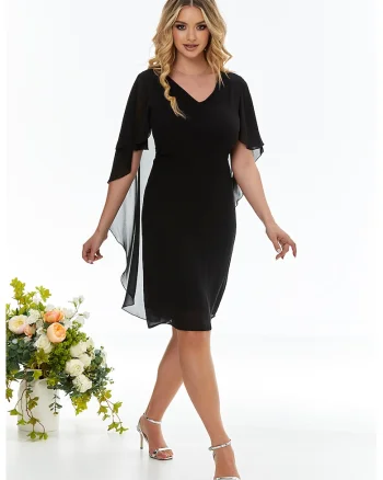 Rochie-capa cu decolteu in V, Negru