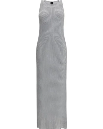 Rochie lunga,  Gri, Viscoza,
