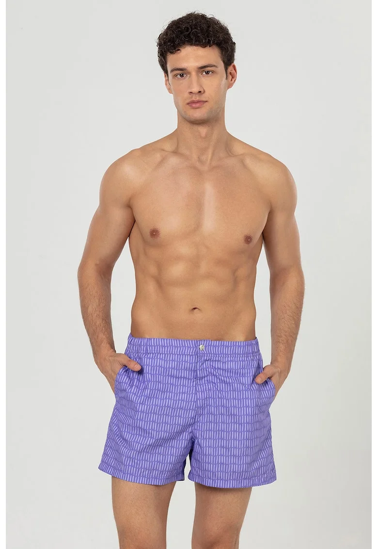 Pantaloni scurti de baie cu buzunare laterale, Ametist