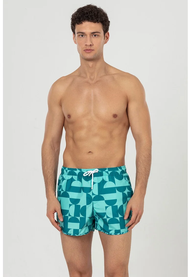 Pantaloni scurti de baie cu buzunare, Verde persan/Verde menta