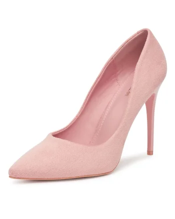 Pantofi dama,  tocuri roz, tesatura, Roz