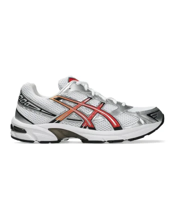 Pantofi sport din plasa cu garnituri din material sintetic Gel-1130, Visiniu/Alb optic/Argintiu