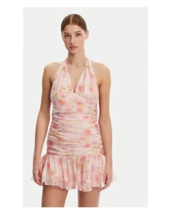 Rochie  FLORAL ROZ, 81% lyocell, 19% poliester, roz