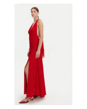Rochie  model 59835DB, rosu inchis, 100% poliester