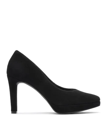 Pantofi de piele cu varf migdalat Anett, Negru