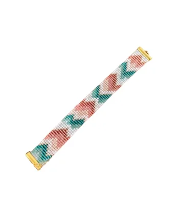 Bratara dama lata realizata manual din margele miyuki in culori pastel,  16+6 cm