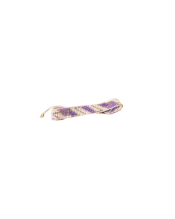 Bratara snur dama,  din margele Miyuki mov impletita manual, 13+6 cm