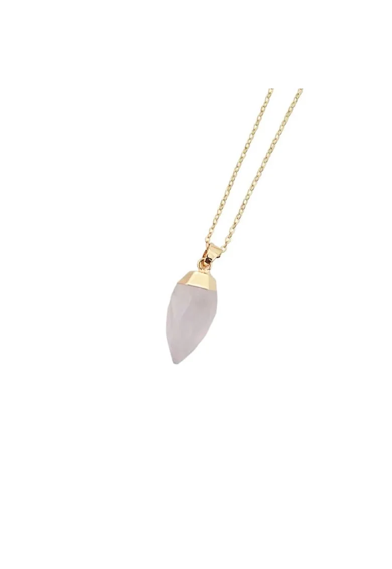 Pandantiv cu cristal de fatetat,  forma lacrima, placat cu aur, 13*25mm, Roz