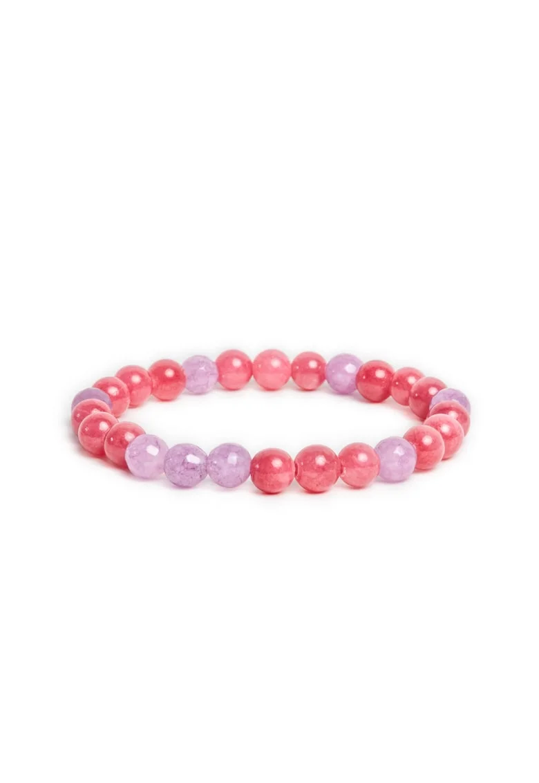 Bratara elastica cu pietre semipretioase fete,  din cristale de Jad, Namya, sfere de 6mm,