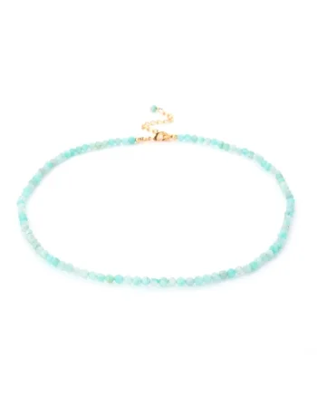 Colier choker  Minis, din pietre semipretioase de, Albastru aquamarin