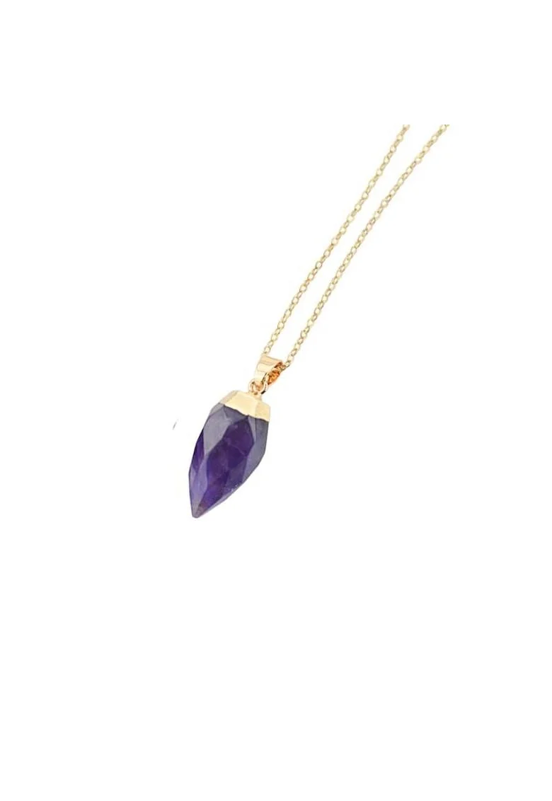 Pandantiv cu cristal de fatetat,  forma lacrima, placat cu aur, 13*25mm, Mov