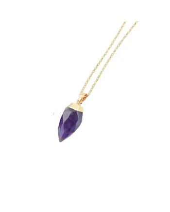 Pandantiv cu cristal de fatetat,  forma lacrima, placat cu aur, 13*25mm, Mov