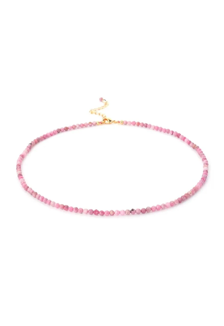 Colier choker  Minis, din pietre semipretioase de, Roz