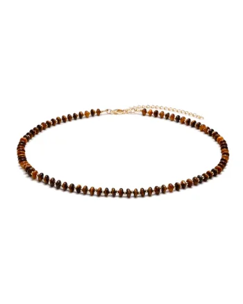 Colier choker placat cu aur 18 K,  elegant, Kamia, 35 cu 7cm, Auriu/Maro