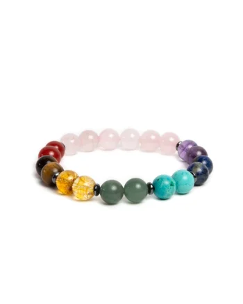 Bratara 7 Chakre Makara,  din cristale,, Roz/Multicolor
