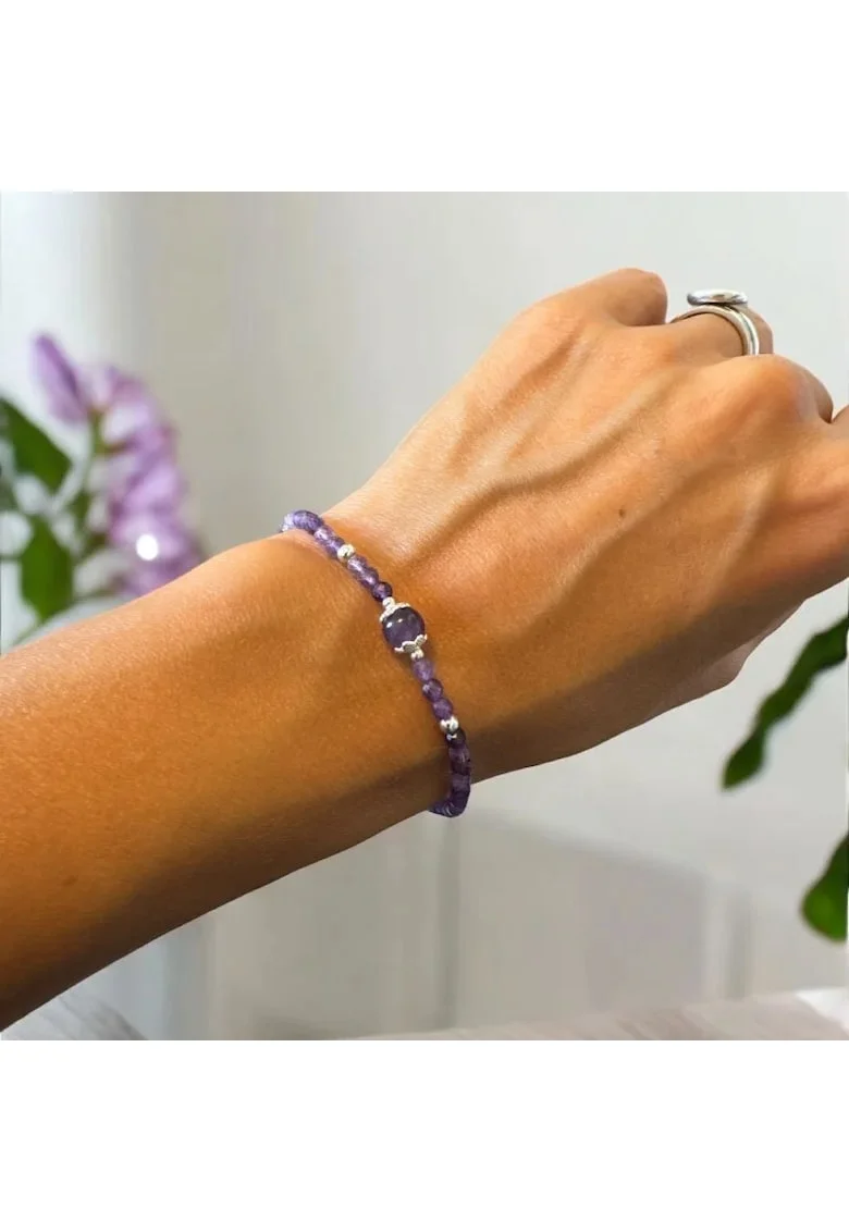 Bratara femei  Sonia ametist cu accesorii argint 925, mov, pietre semipretioase