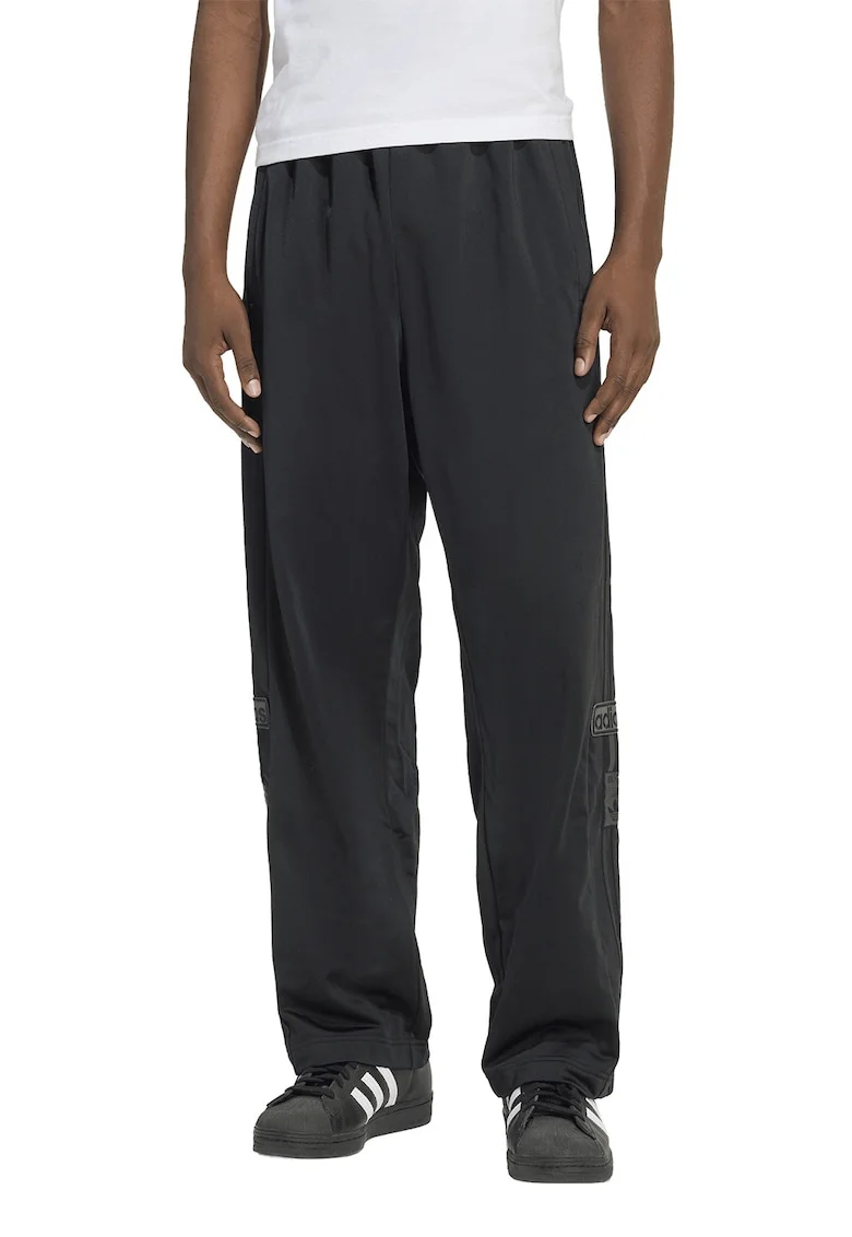 Pantaloni de trening cu capse laterale Adibreak, Negru