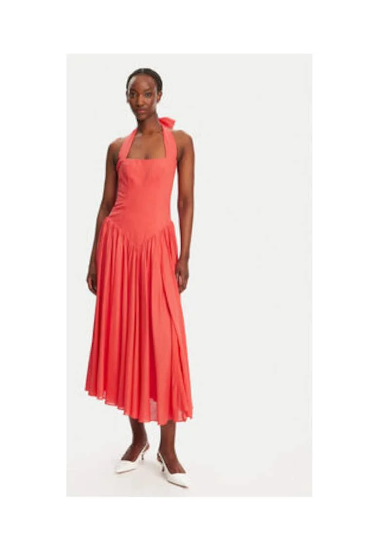 Rochie  model 59803DB1, viscoza coral