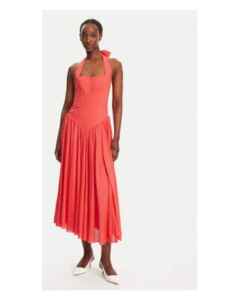 Rochie  model 59803DB1, viscoza coral