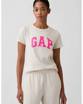 Tricou din bumbac cu logo, Fucsia/Maro taupe deschis